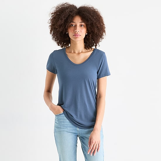 A.N.A Womens Scoop Neck Short Sleeve T-Shirt