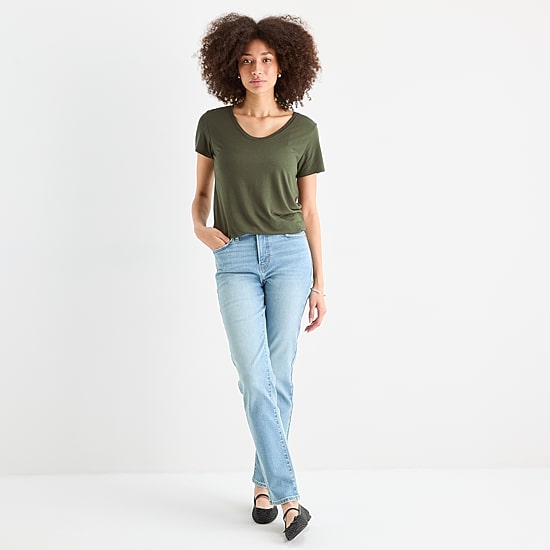 a.n.a Womens Scoop Neck Short Sleeve T-Shirt