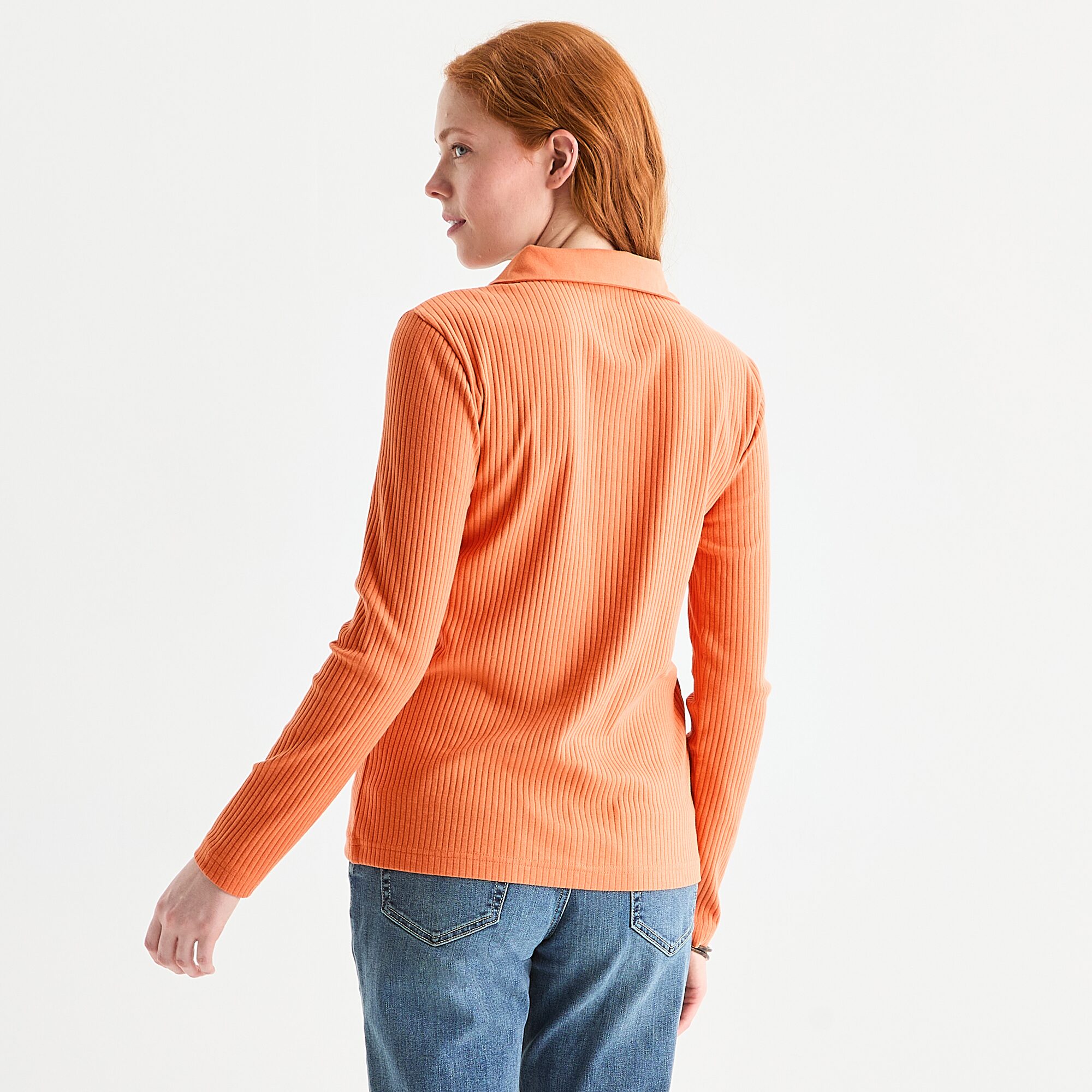 St. John's Bay Womens Long Sleeve Polo Shirt