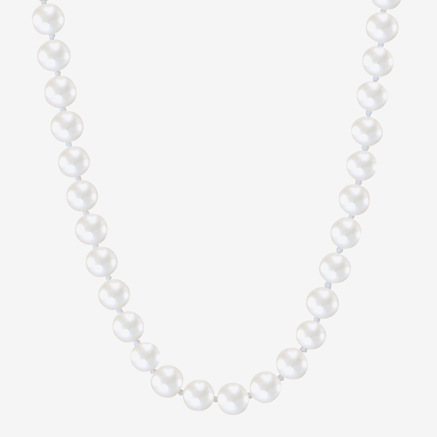 Womens White Sterling Silver 18 Inch Strand Necklace