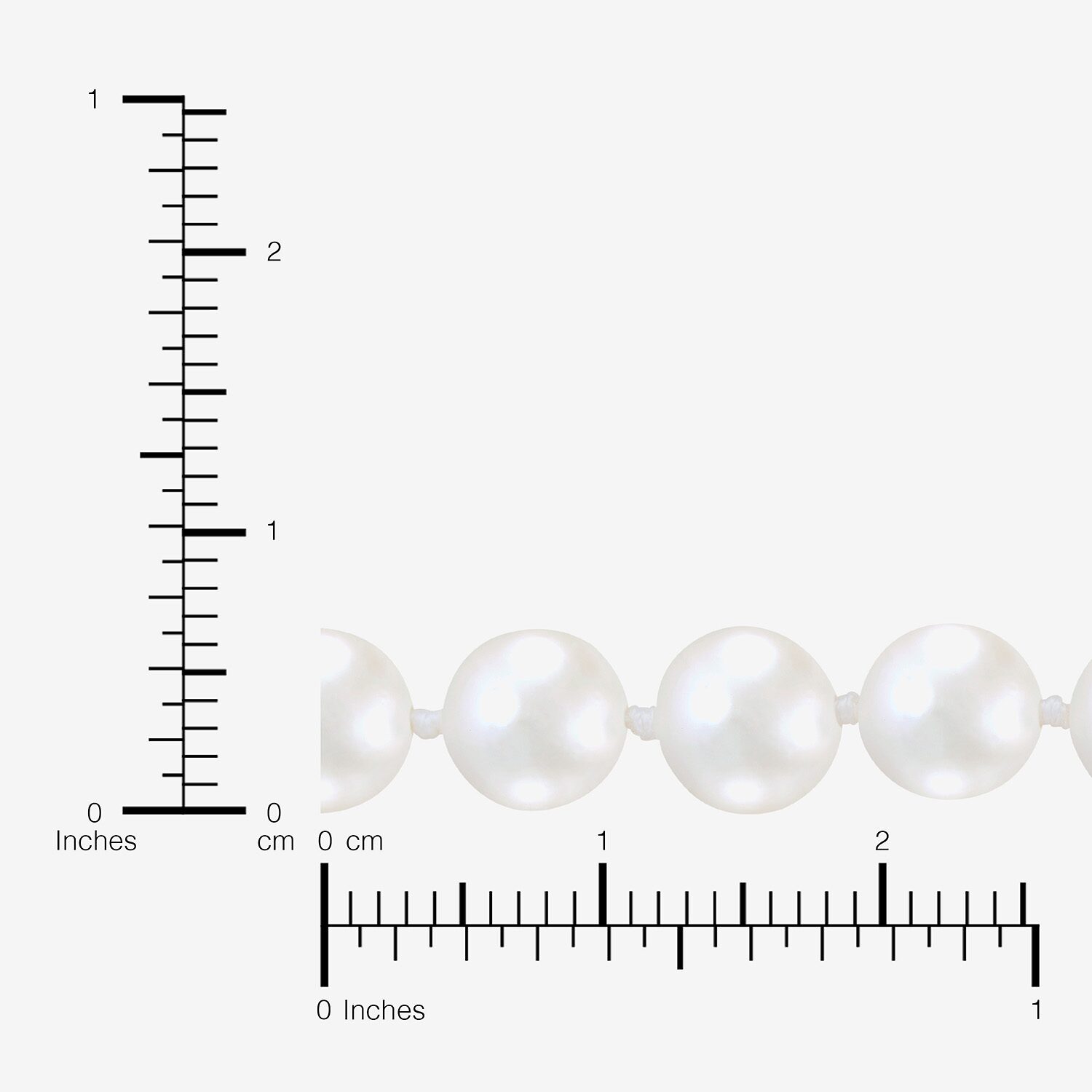 Womens White Sterling Silver 18 Inch Strand Necklace