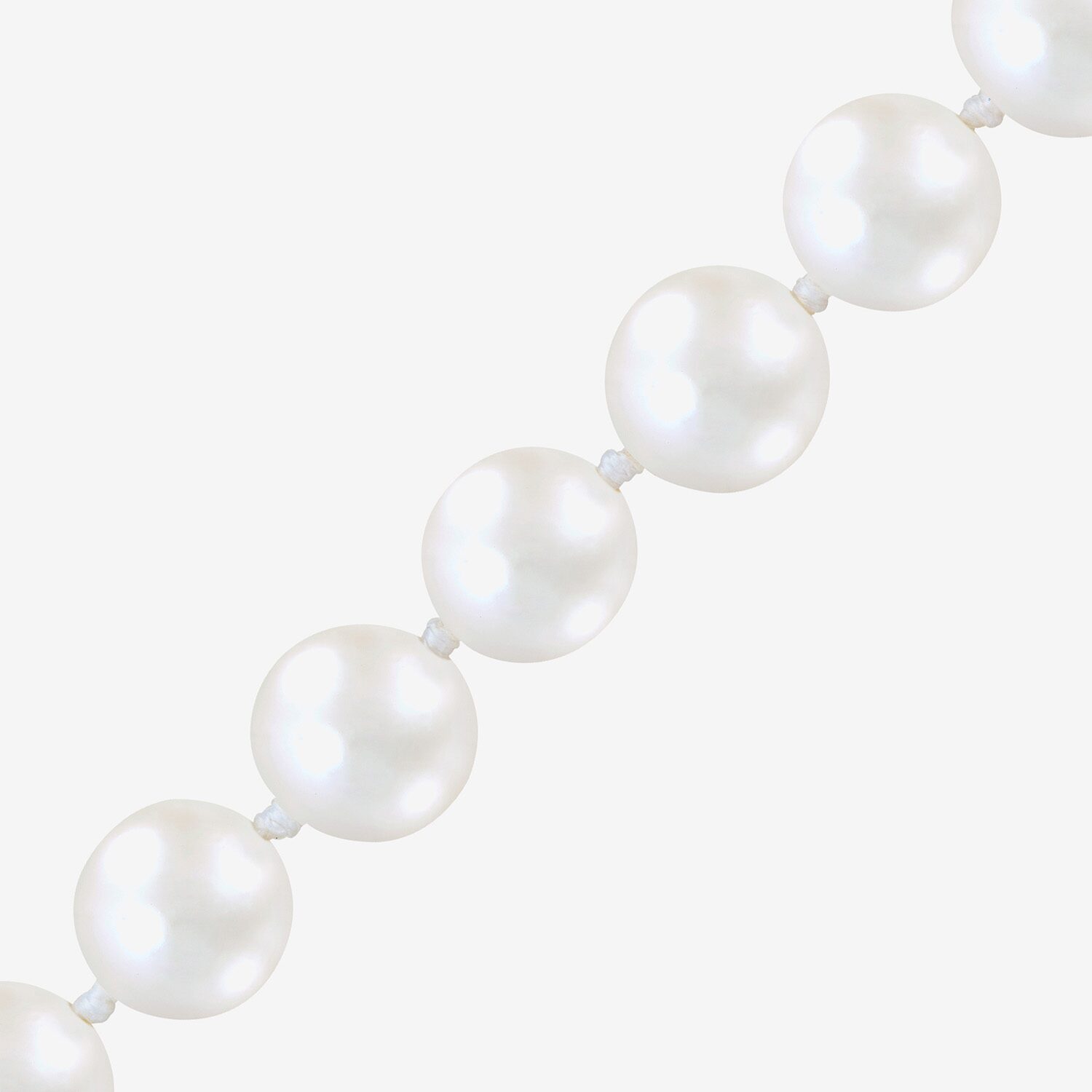 Womens White Sterling Silver 18 Inch Strand Necklace