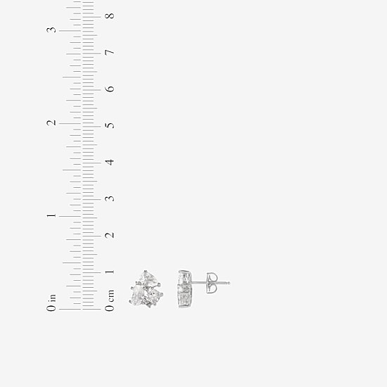 Lab Created White Sapphire Sterling Silver 10.5mm Stud Earrings