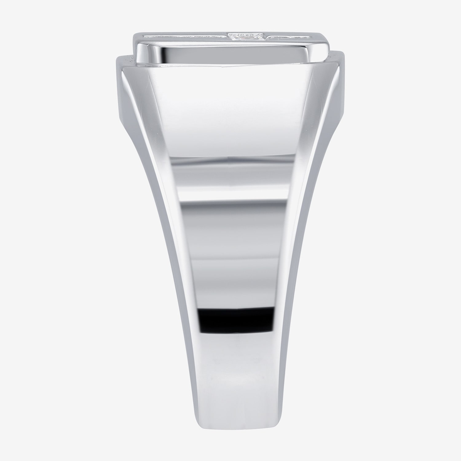 Mens Cubic Zirconia Sterling Silver Cross Signet Ring