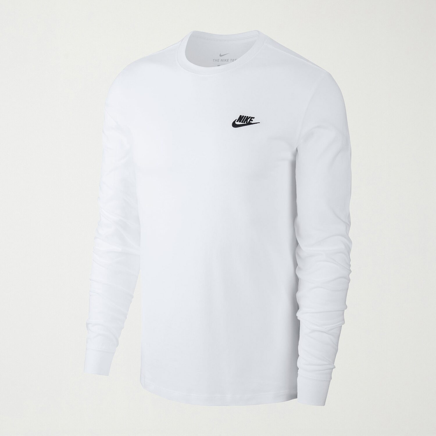 Nike Club Mens Crew Neck Long Sleeve Quick Dry Embroidered Active Big and Tall T-Shirt