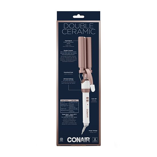 Conair Double Ceramic Rose Gold Triple Hair Waver
