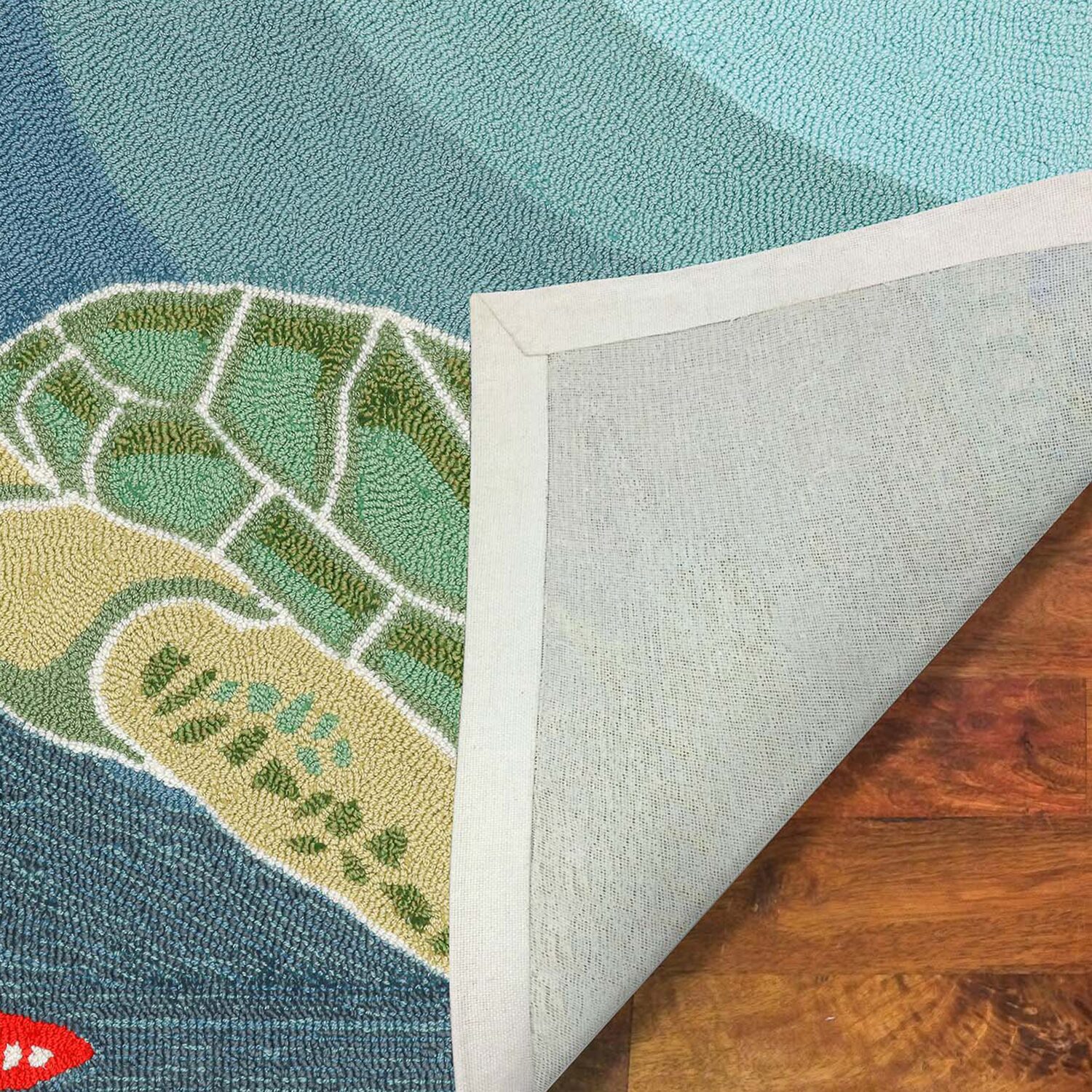 Liora Manne Frontporch Sea Turtle Hand Tufted Washable Indoor Outdoor Rectangular Accent Rug