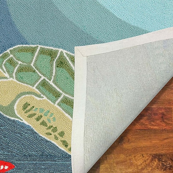 Liora Manne Frontporch Sea Turtle Hand Tufted Washable Indoor Outdoor Rectangular Accent Rug