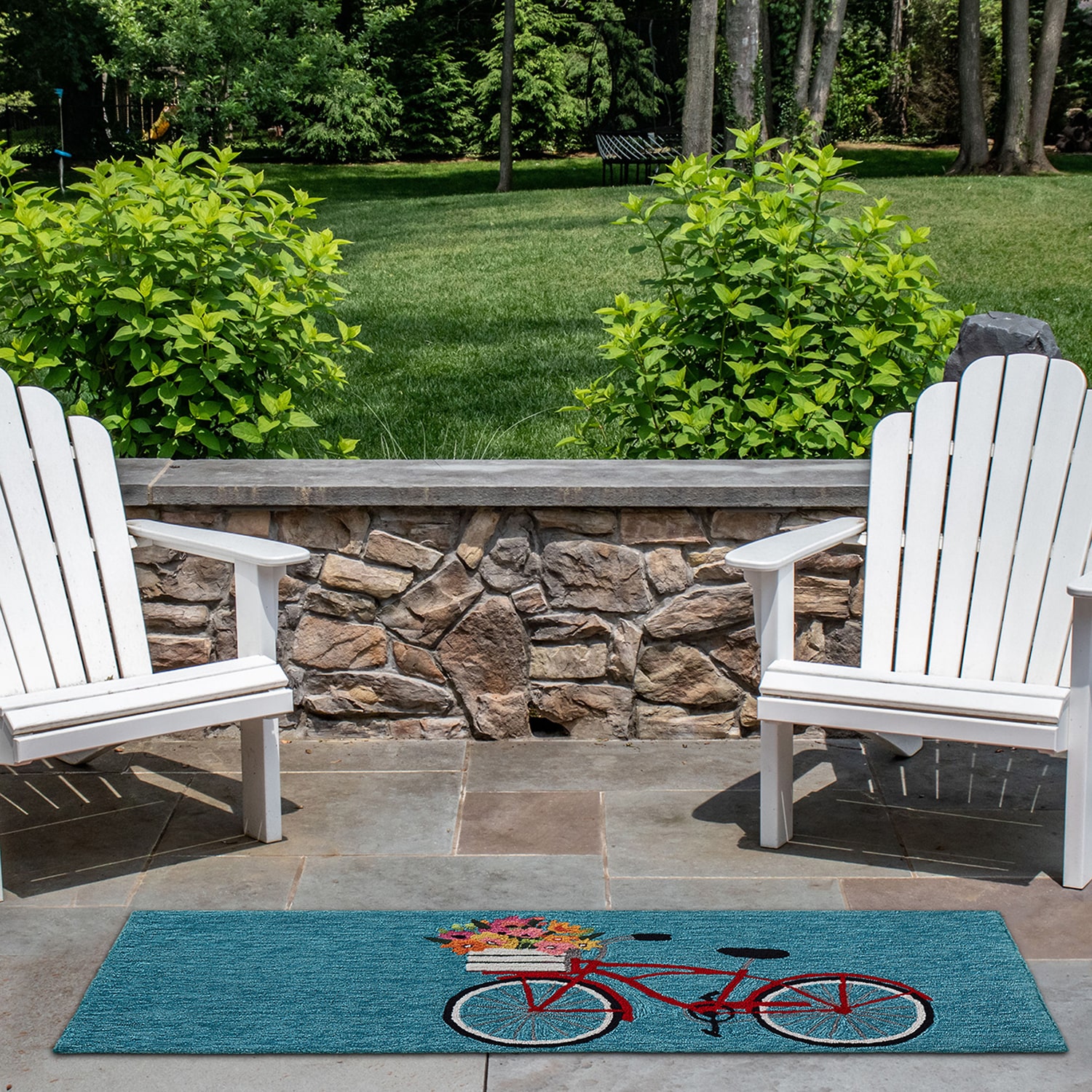 Liora Manne Frontporch Bike Ride Hand Tufted Washable Indoor Outdoor Rectangular Accent Rug
