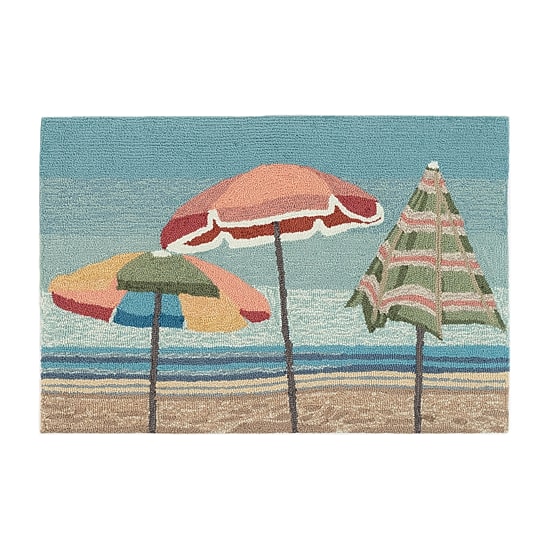 Liora Manne Frontporch Beach Umbrellas Hand Tufted Washable Indoor Outdoor Rectangular Accent Rug