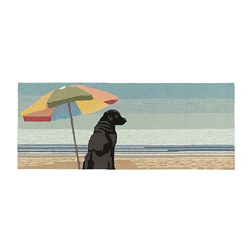 Liora Manne Frontporch Parasol And Pup Hand Tufted Washable Indoor Outdoor Rectangular Accent Rug, One Size, Multiple Colors