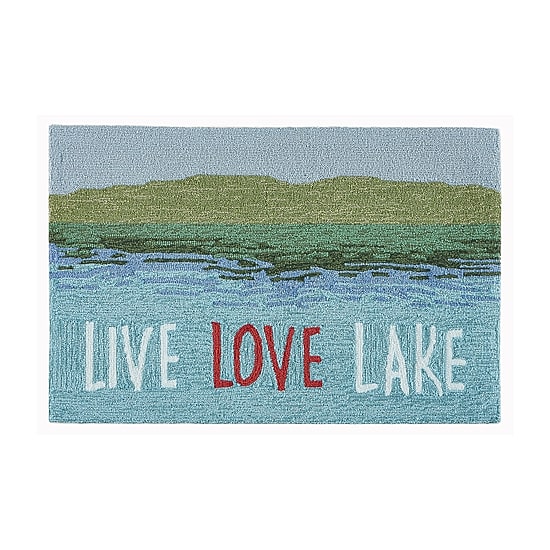 Liora Manne Frontporch Live Love Lake Hand Tufted Washable Indoor Outdoor Rectangular Accent Rug