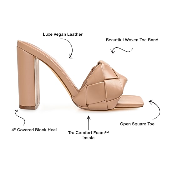 Journee Collection Maysie Womens Round Open Toe Block Heel Pumps