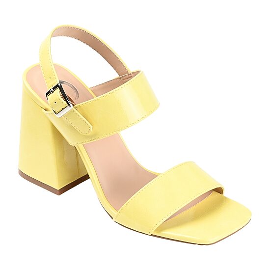 Journee Collection Adras Womens Round Open Toe Block Heel Pumps