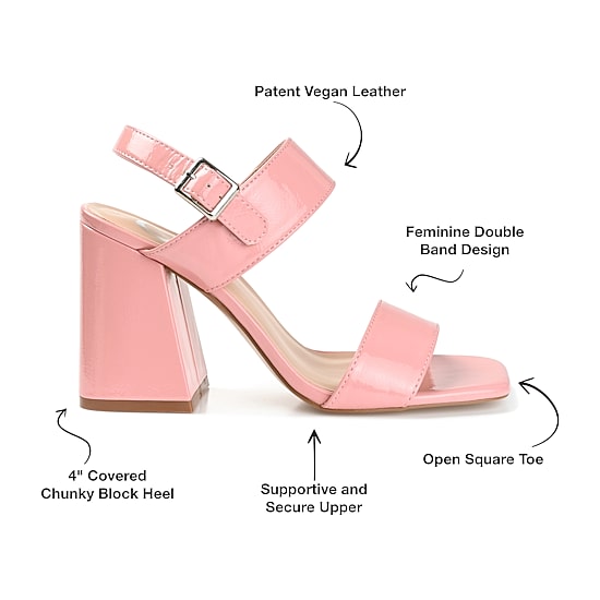 Journee Collection Adras Womens Round Open Toe Block Heel Pumps