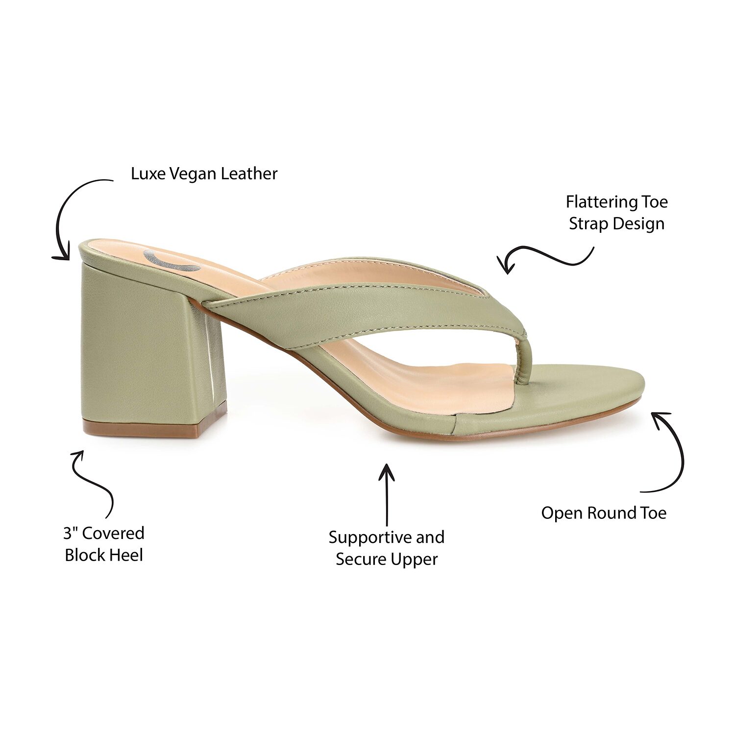 Journee Collection Alika Womens Round Open Toe Block Heel Pumps