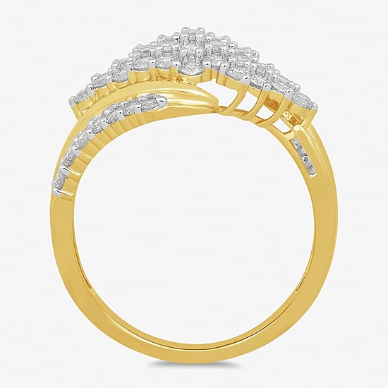 Womens 1 CT.T.W. Lab-Grown Diamond 10K Gold Cocktail Ring