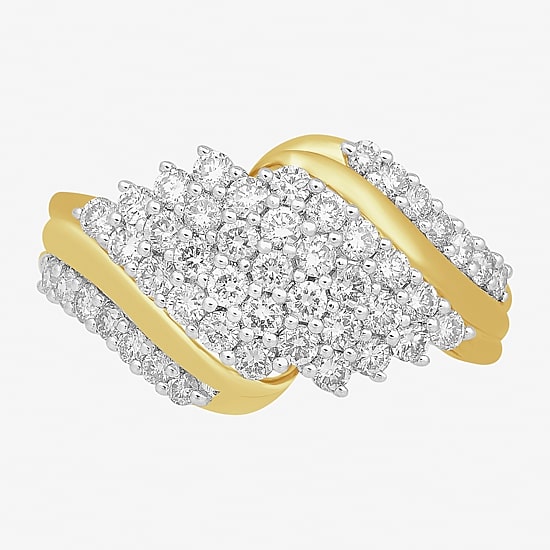 Womens 1 CT.T.W. Lab-Grown Diamond 10K Gold Cocktail Ring