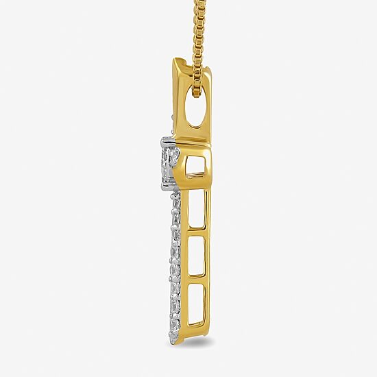 (H-I / I1-I2) Womens 1/4 CT. T.W. Lab Grown White Diamond 14K Gold Over Silver Sterling Silver Cross 18 Inch Pendant Necklace