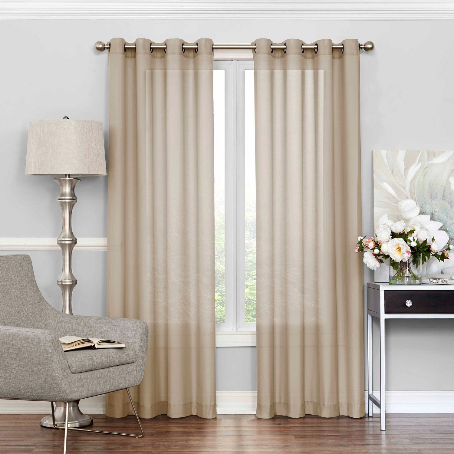 Eclipse Liberty Grommet Top Sheer Single Curtain Panel