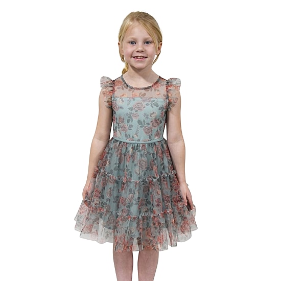 Lilt Little & Big Kid Girls Ruffled Short Sleeve A-Line Dress