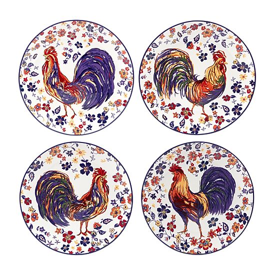 Certified International Morning Rooster 4-pc. Earthenware Dinner Plate