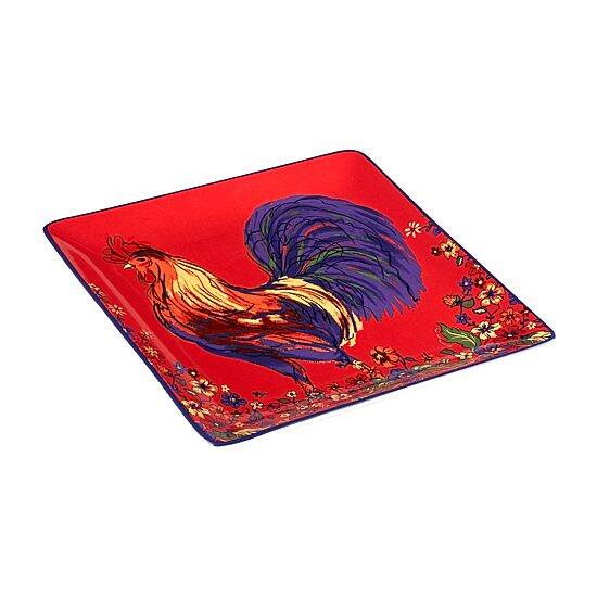 Certified International Morning Rooster Serving Platter