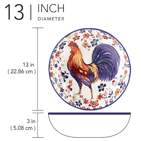 Certified International Morning Rooster Serving Bowl