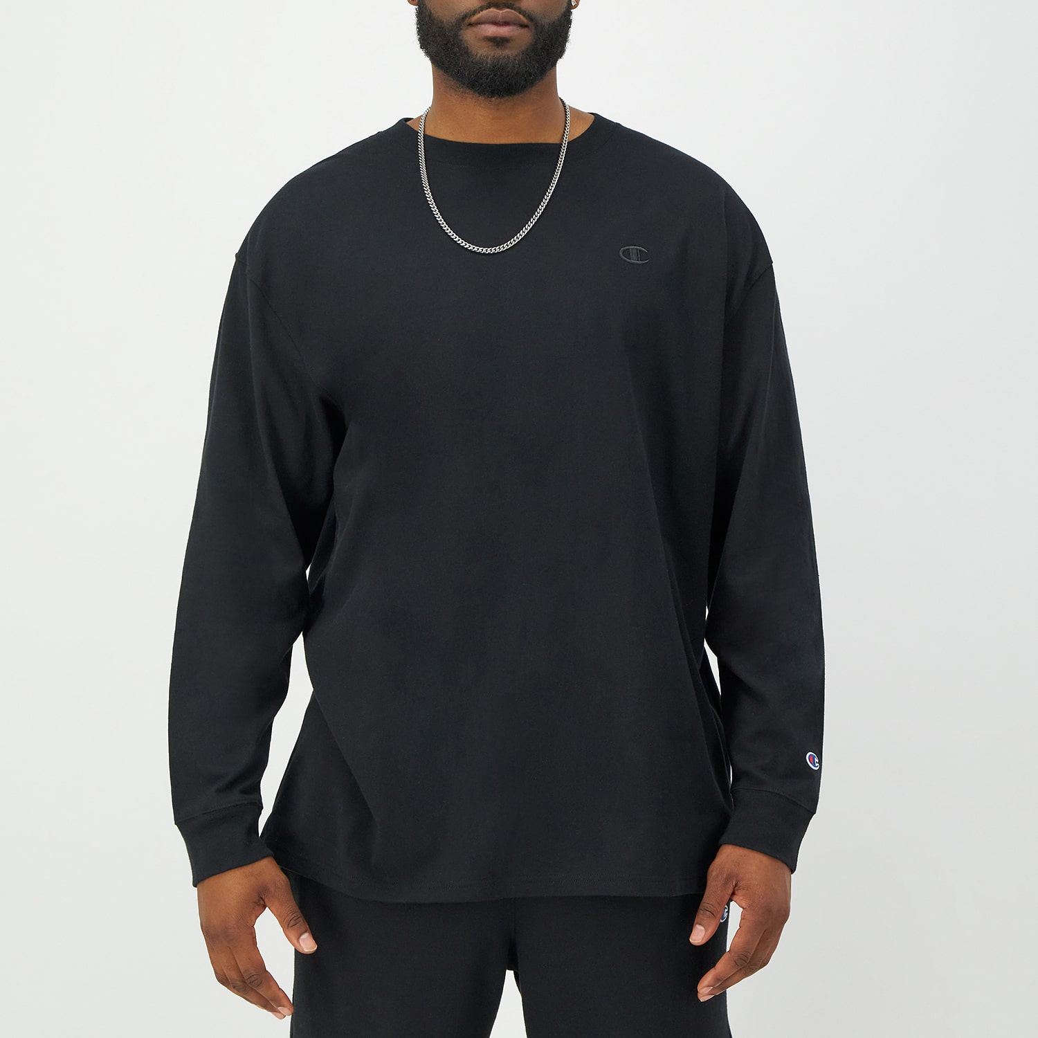Champion Mens Crew Neck Long Sleeve Active T-Shirt