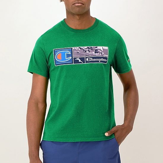 Champion Mens Crew Neck Short Sleeve Regular Fit Graphic T-Shirt