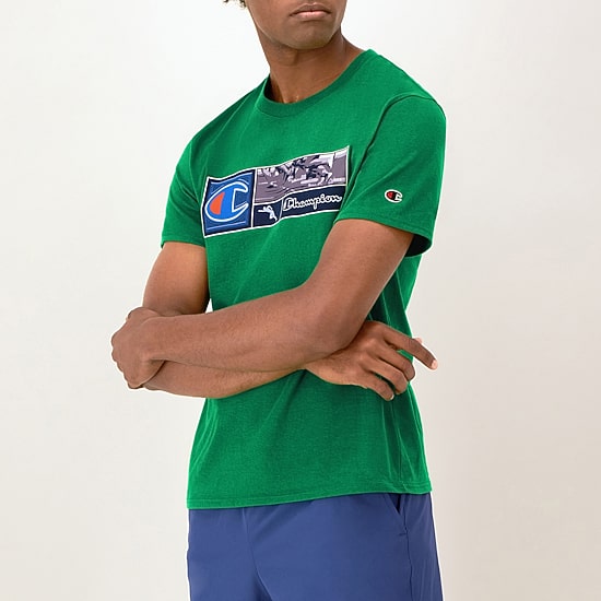 Champion Mens Crew Neck Short Sleeve Regular Fit Graphic T-Shirt