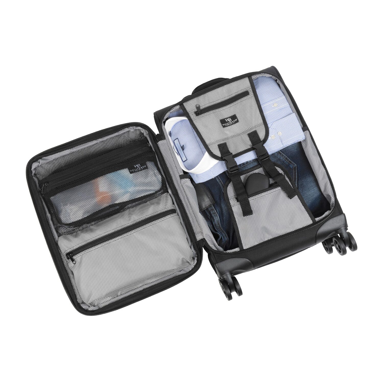 Wallybags Solutions 20 Inch Softside Expandable Carry-On Spinner Luggage