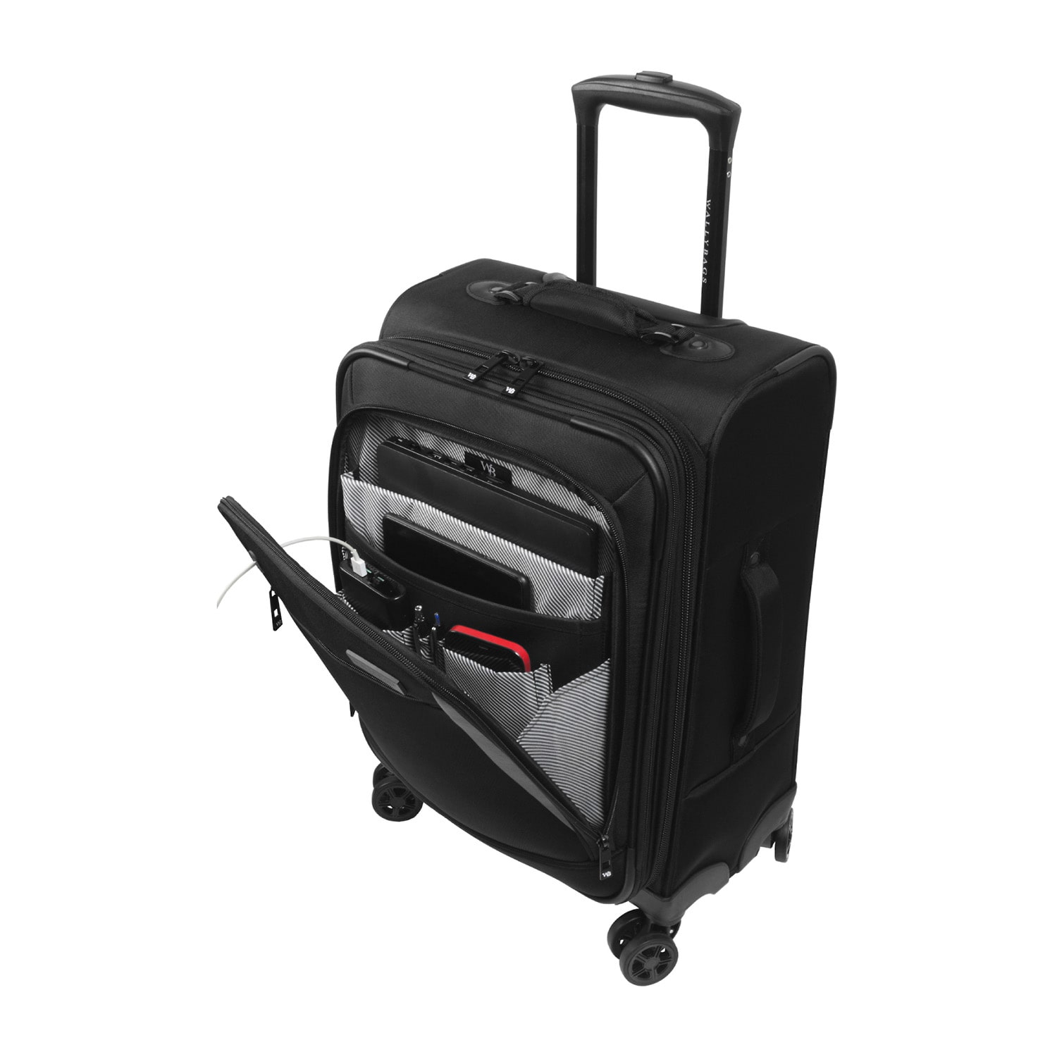 Wallybags Solutions 20 Inch Softside Expandable Carry-On Spinner Luggage