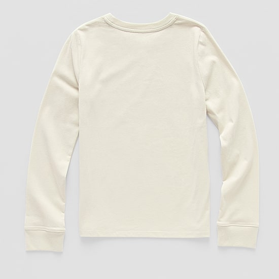 Thereabouts Little & Big Kid Girls Round Neck Long Sleeve Regular Fit Graphic T-Shirt