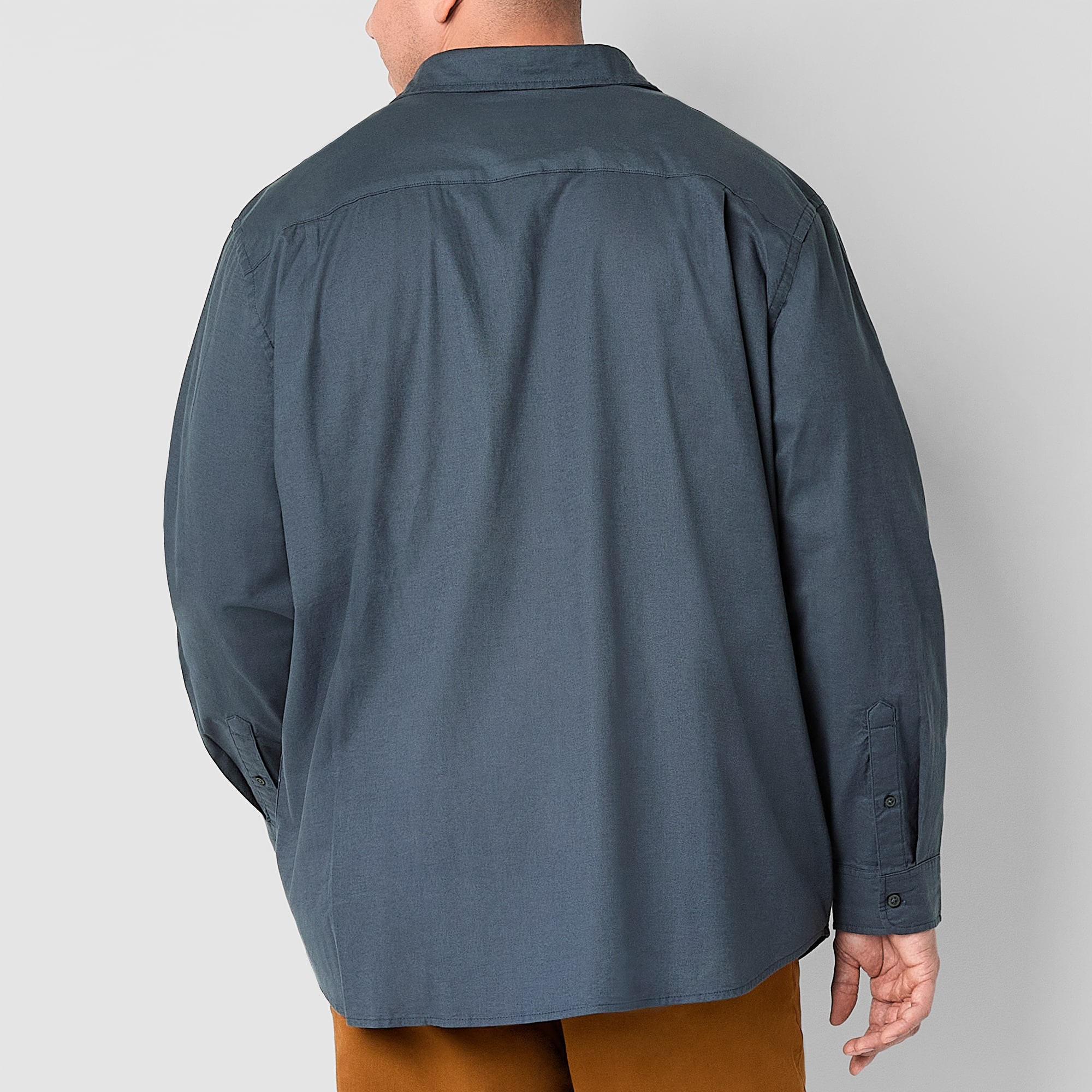 mutual weave Big and Tall Mens Regular Fit Long Sleeve Button-Down Oxford Shirt