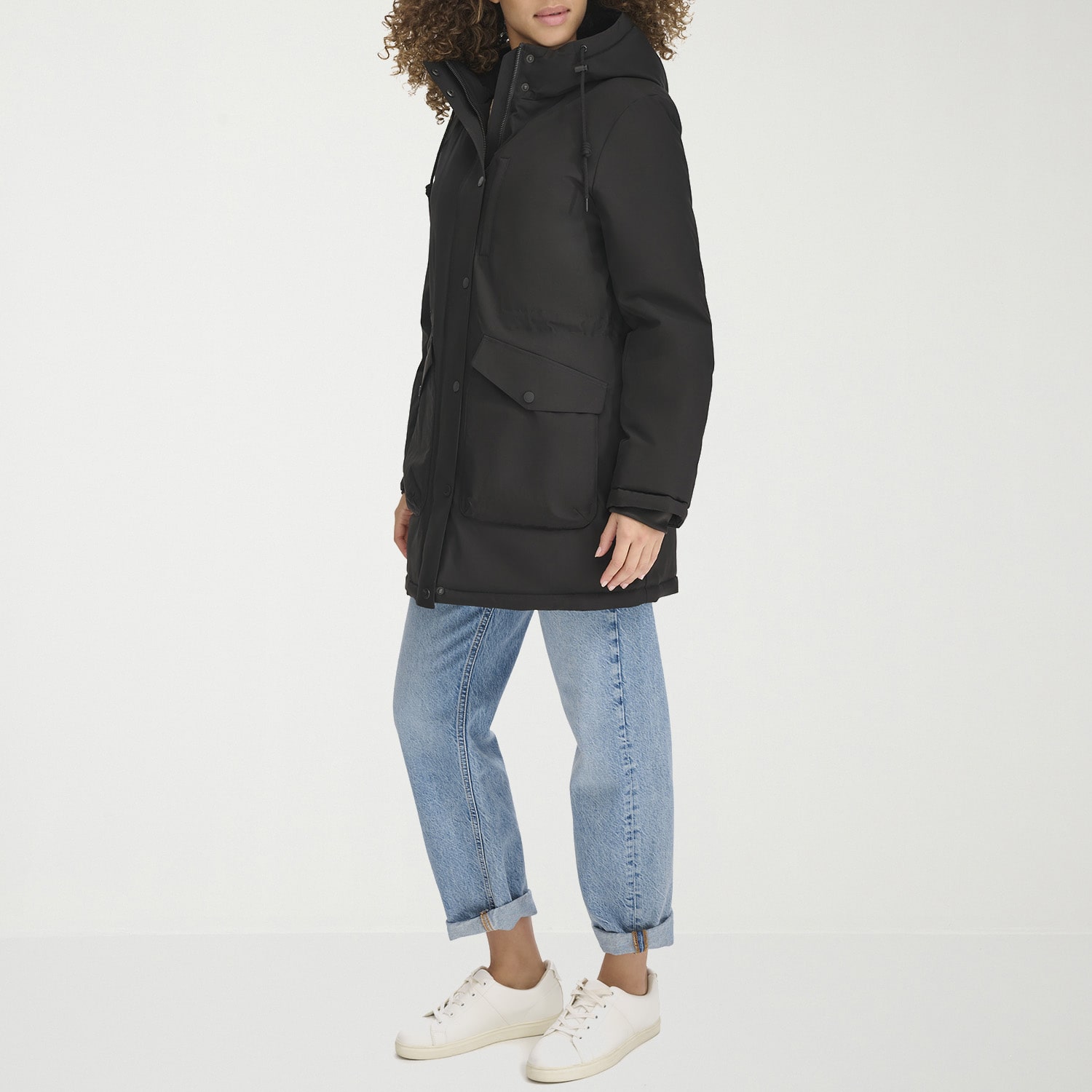 Dockers Womens Hooded Water Resistant Midweight Parka