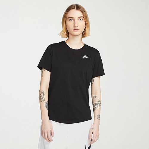 Nike Womens Crew Neck Short Sleeve Active T-shirt In Black