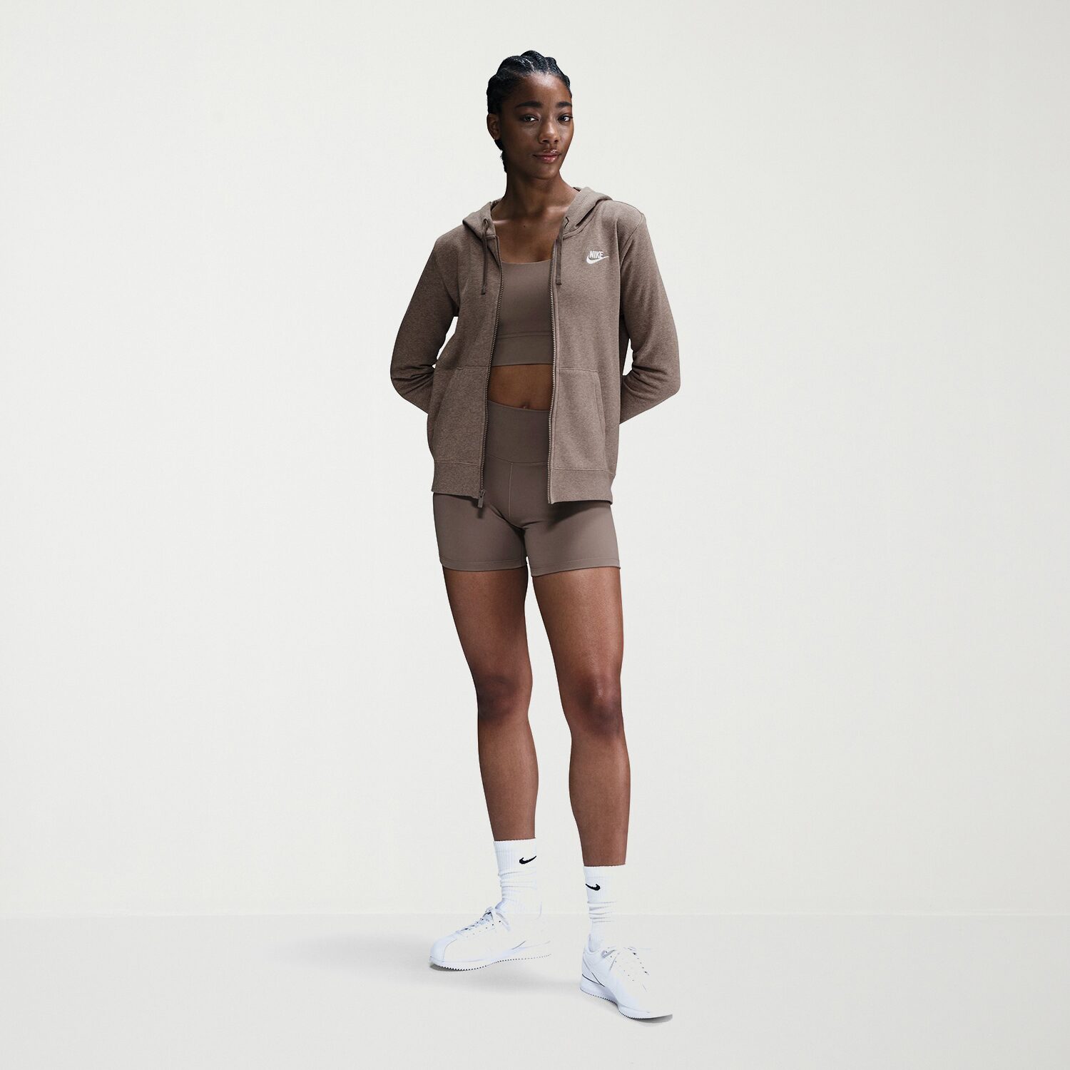 Nike Club Fleece Womens Long Sleeve Zipper Active Hoodie