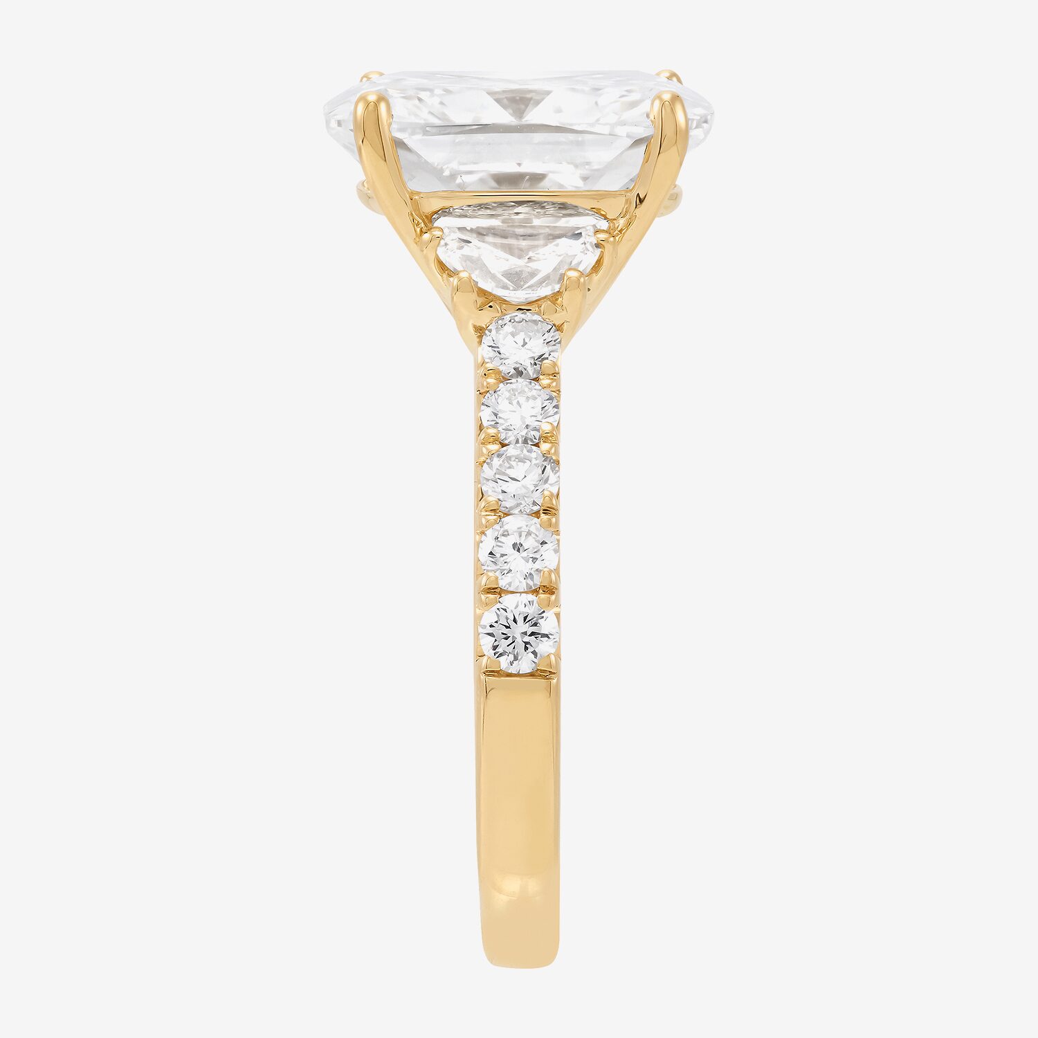 Signature By Modern Bride (H-I / Si2) Womens 6 CT. T.W. Lab Grown White Diamond 10K Gold Cushion Side Stone Engagement Ring