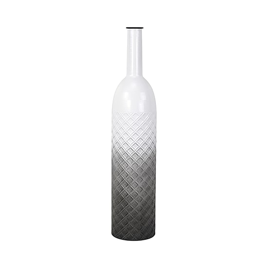 Cheungs Harkona Diamond Pattern Gray Gradient Metal Floor Vase