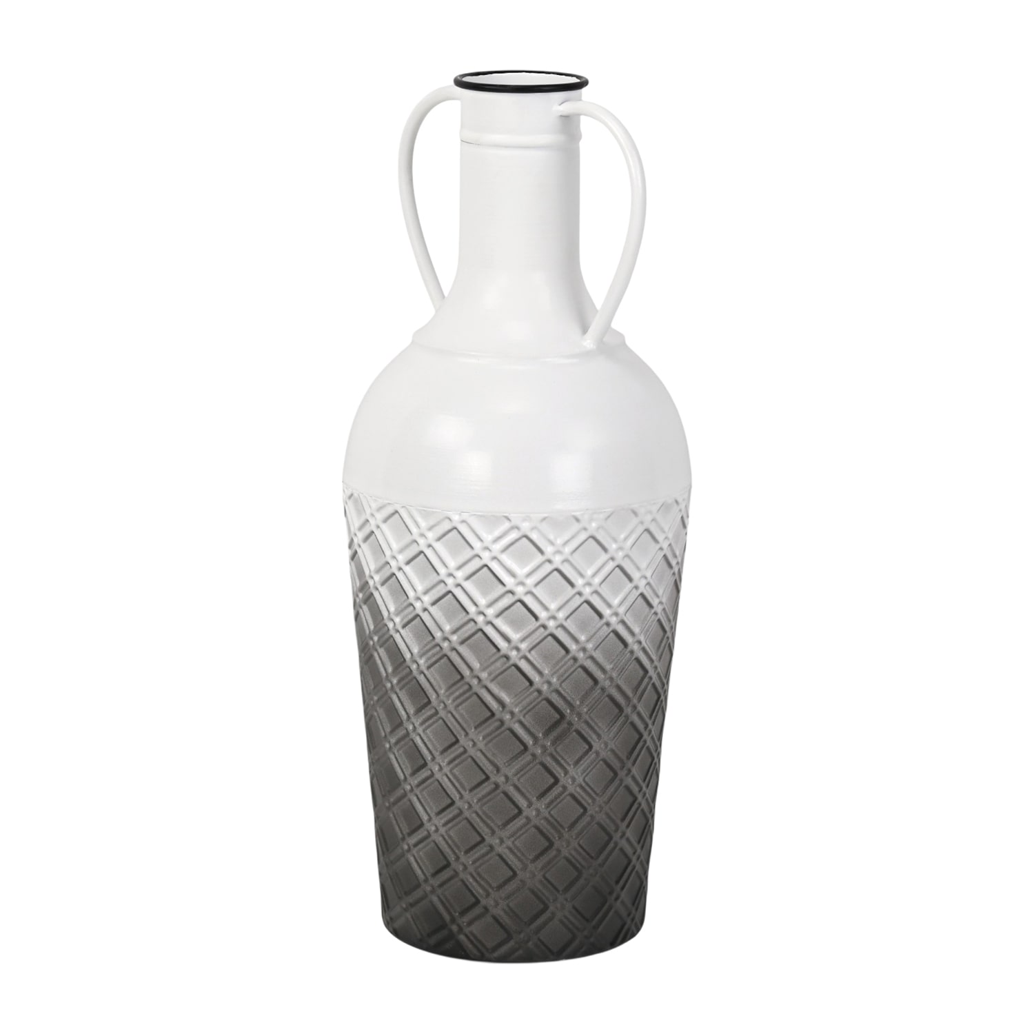 Cheungs Harkona Amphora Themed Gray Gradient Metal Floor Vase