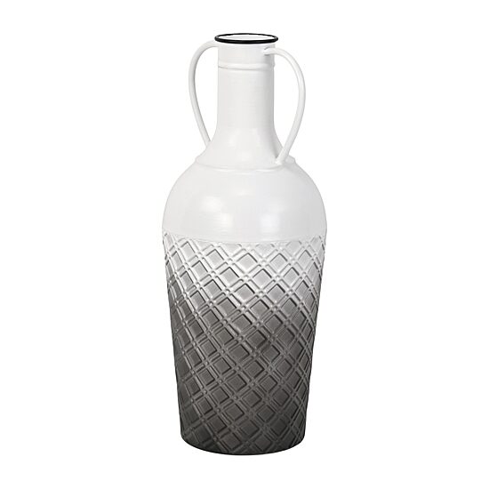 Cheungs Harkona Amphora Themed Gray Gradient Metal Floor Vase