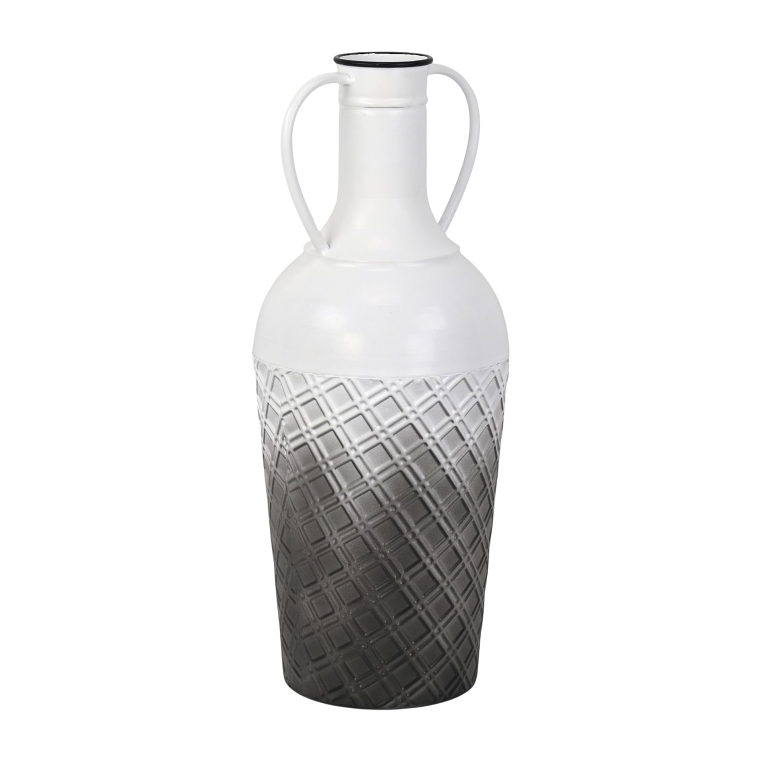 Cheungs Harkona Amphora Themed Gray Gradient Metal Floor Vase