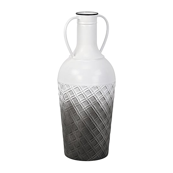 Cheungs Harkona Amphora Themed Gray Gradient Metal Floor Vase