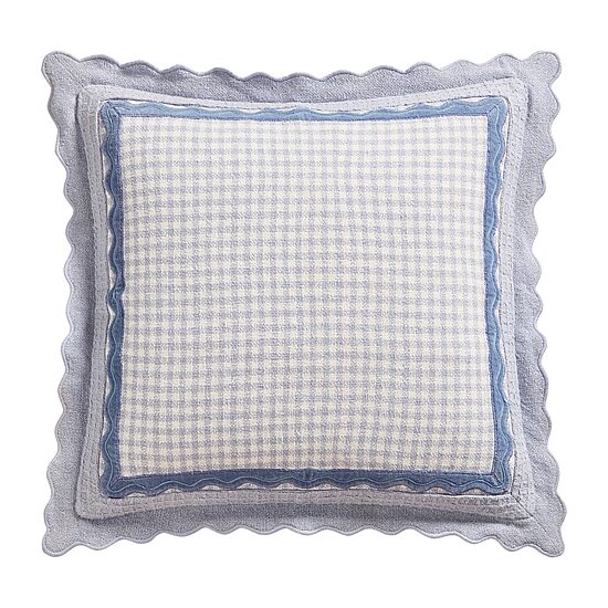 Peri Home Gingham Scallop Square Throw Pillow