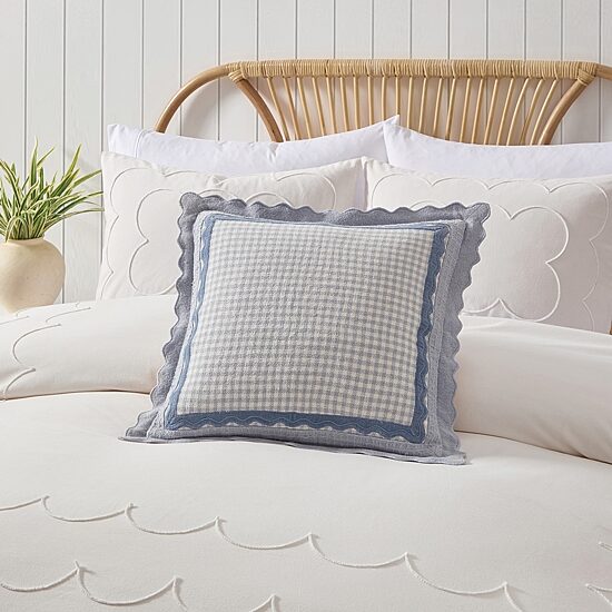 Peri Home Gingham Scallop Square Throw Pillow