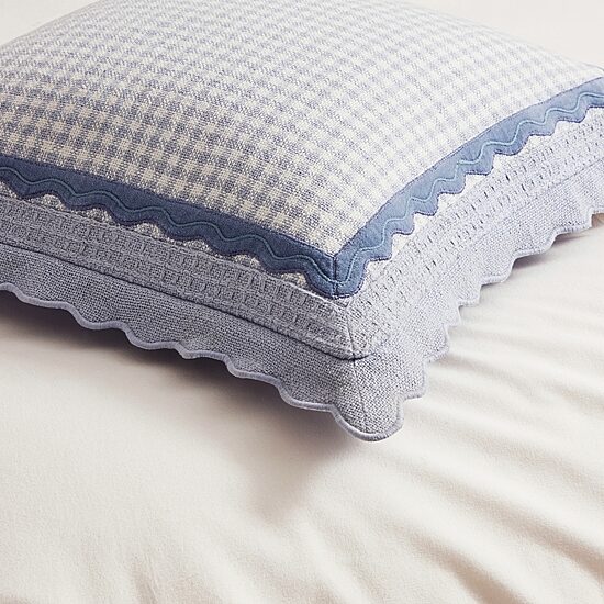 Peri Home Gingham Scallop Square Throw Pillow