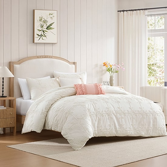 Peri Home Trellis Rose 3-pc. Embroidered Comforter Set