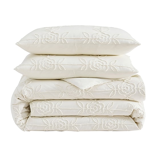 Peri Home Trellis Rose 3-pc. Embroidered Duvet Cover Set