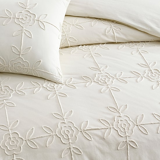 Peri Home Trellis Rose 3-pc. Embroidered Duvet Cover Set